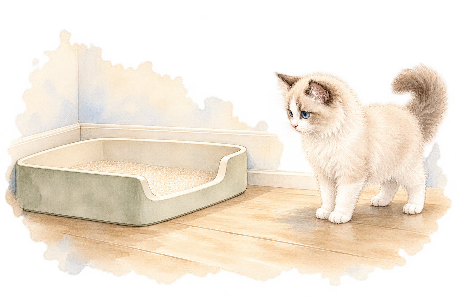静かな場所の入りやすいトイレと、少し離れた猫